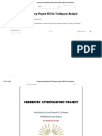 Chemistry Investigatory Project XII On Toothpaste Analysis - PDF - Ion - Salt (Chemistry)