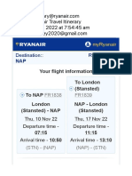 Ryanair Travel Itinerary