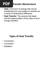 Heat Transfer Mechanisms: Energy Transfers