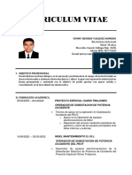 Curriculum Vitae: Yimmy Henrry Vasquez Romero