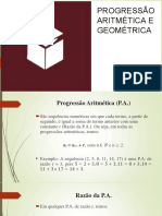 Progressões - Aritmética e Geométrica