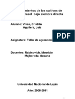 Requerimientos de Los Cultivos de Trigo y Girasol Bajo Siembra Directa 2