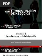 M2. Introduccion A La Administracion