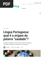 Língua Portuguesa - Qual É A Origem Da Palavra - Saudade - Vorte