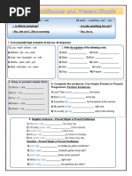 Present Continuous Present Simple Worksheet