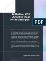 10 Brilliant CSR Activities Ideas For Social Impact