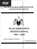 Plan Operativo Institucional Poi 2020