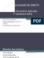 FDUFG - Direito Societário Aplicado - Slide 1 - Teoria Geral Do Direito Societário II (1sem2016)