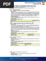 Especificaciones Técnicas