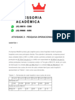 Atividade 2 - Pesquisa Operacional - 52 2023