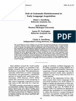 The Role of Automatic Reinforcement in Early Language Acquisition