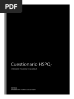 Cuestionario HSPQ. Corrección. 