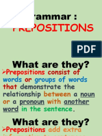 YEAR 5 & 6 (PREPOSITIONS) (Time & Places)