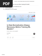 Is Data Normalization Always Necessary Before Training ML Models
