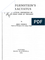 STENIUS, Erik - Wittgenstein's Tractatus. A Critical Exposition of Its Main Lines of Thoughts