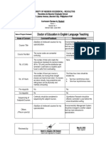 Sample Curriculum Review by Student