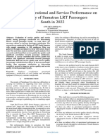 Analysis of Operational and Service Performance On The Loyalty of Sumatran LRT Passengers South in 2022