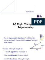 4-3 Right Triangle Trigonometry: Pre-Calculus