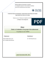 Etude Et Évaluation D'un Projet D'investissement