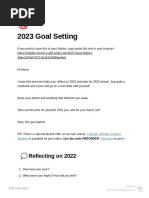 2023 Goal Setting