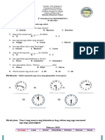 4th Grading Test Math. I