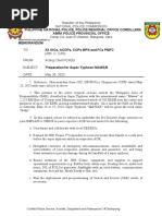 MEMO Preparation For Super Typhoon MAWAR