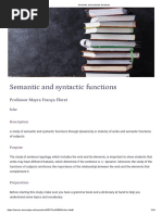 3 - Semantic and Syntactic Functions