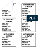 Etiqueta Multitac Sync Block Li Grafitada