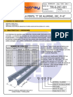 TRI-6-20C-001: Charola Perfil "I" de Alumino, 20C, P 6"