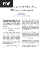 Annual Average Rainfall Prediction Using KNN Model of Machine Learning