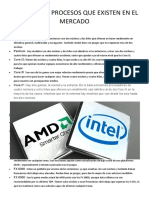 Los Últimos Procesos Que Existen en El Mercado: Intel