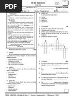 Exercicios Resolvidos de Ciências - 3º Bimestre-2009