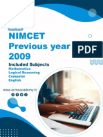 NIMCET 2009 Mca Entrance Cuet Du Mca Previous Year Paper For Practice