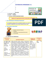 E1 A4 SESION COM. Leemos La Importancia de Las Normas de Convivencia