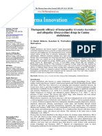 Therapeutic Efficacy of Homeopathy (Crotalus Horridus) and Allopathy (Doxycycline) Drugs in Canine Ehrlichiosis