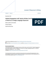 Lira-Gonzales, Nassaji & Chao Chao (2021) Student Engagement With Teacher Written Corrective Feedback A French As A Foreign Language Classroom