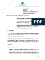 Modelo de Demanda Divorcio Por Separacion de Hecho