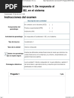 Examen (AAB02) Cuestionario 1 de Respuesta Al Cuestionario 1 B2, en El Sistema