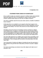 15 Sept 2011 Statement From The Church of Scientology For Lateline