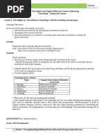 Module 3 Lesson 1-Non-Digital or Conventional Technology Tools For Teaching and Learning