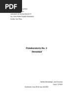 Prelaboratorio No. 3 Densidad''