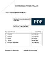 Bilan Comptable Associations Clubs Sportif Ligue Communale XXXXXXXX de La Wilaya de Skikda