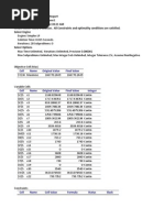 Cell Name Original Value Final Value