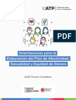 Orientaciones para Elaborar El Plan de Afectividad Sexualidad y Equidad de Genero