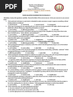 Third Quarter Examination in English 8