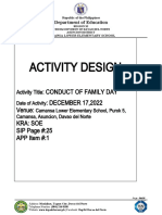 Activity Design On Family Day