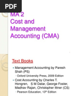 Cost and Management Accounting Overview