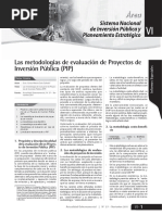 Las Metodologías de Evaluación de Proyectos de Inversión Pública (PIP)