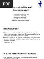 Bioavailability and Bioequivalence