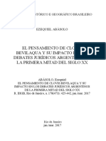 El Pensamiento de Clóvis Beviláqua y Su Impacto en Los Debates Jurídicos Argentinos de La Primera Mitad Del Siglo XX